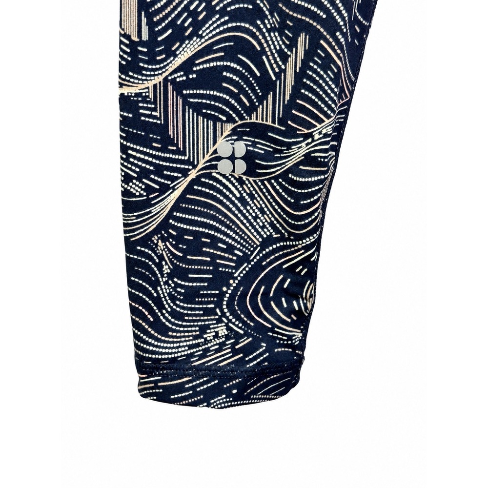 Sweaty Betty Power Leggings Women S Navy Cream Pink Abstract 27" Pockets - Picture 5 of 7